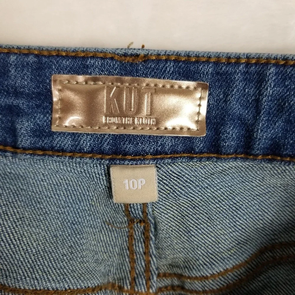 Kut from the Kloth Blue Wide Leg Cuffed Jeans
